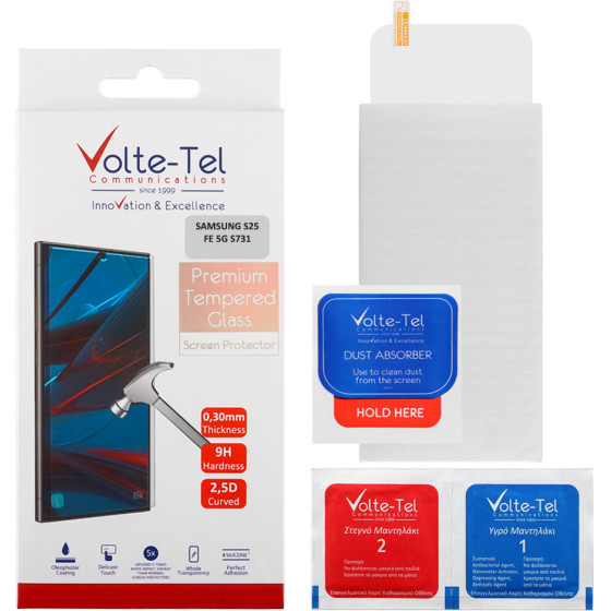 Volte-Tel Tempered Glass Samsung S25 Fe 5G S731 6.7'' 9H 0.30mm 2.5D Full GLUE