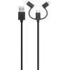 Xqisit Cable Combo Usb A -microUSB/USB-C/Lightning Black - (29979)