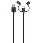 Xqisit Cable Combo Usb A -microUSB/USB-C/Lightning Black - (29979)
