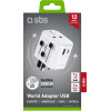 SBS Universal Adapter 2500W EUROPE/USA/ASIA/Africa Plugs USB/Type C Ports - (TEADAPTUSBTCUN)