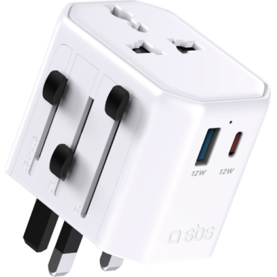 SBS Universal Adapter 2500W EUROPE/USA/ASIA/Africa Plugs USB/Type C Ports - (TEADAPTUSBTCUN)