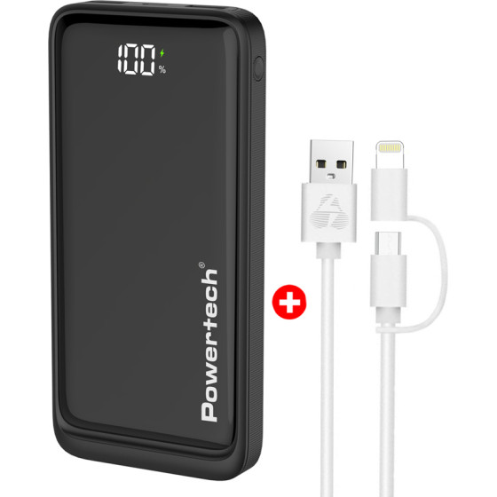 Powertech Power Bank �� ����� & ������� Usb �� Micro/Lightning 10000mAh - (BNDL-0197)