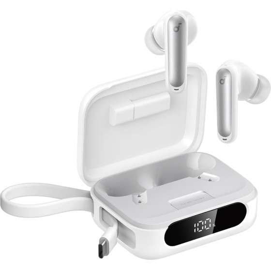 Anker - Wireless Earbuds P41i Ultimate Mfi Version - Built-In Charger, Stand, ANC, 6 Mics, Bass, 2x Mode - White - (A3937G12)