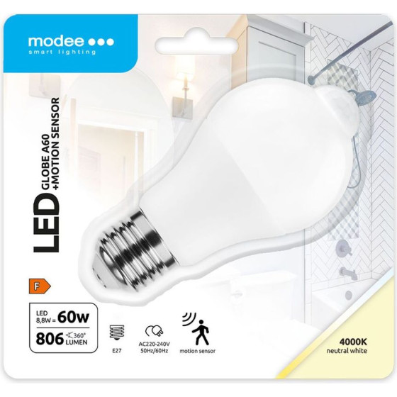 Modee LED Smart �������� ����� �� ��������� PIR A60 8,8W E27 270� 4000K (806 lumen)