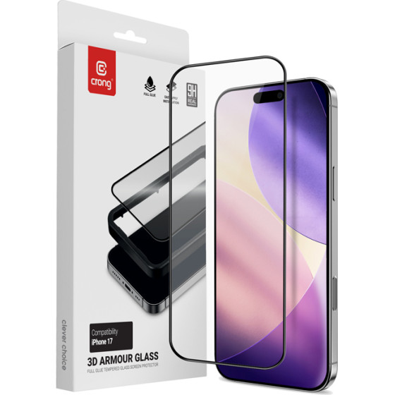 Crong 3D Armour Glass - Tempered Glass Iphone 17 + Installation Frame - (CRG3DAGIP1763)