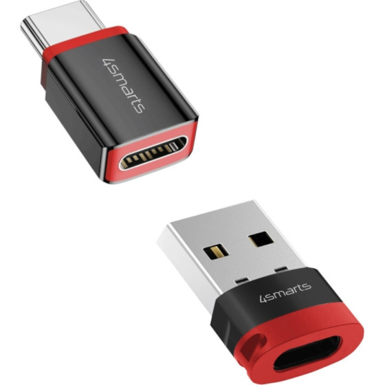 4sMarts Adapter Data Blocker USB-C Do USB-A/USB-C Czarny 2sZt - (541615)