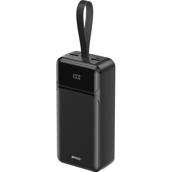 BWOO 65W Powerbank 30000 Mah 2x USB-A, 1 x USB-C With Lcd display, black