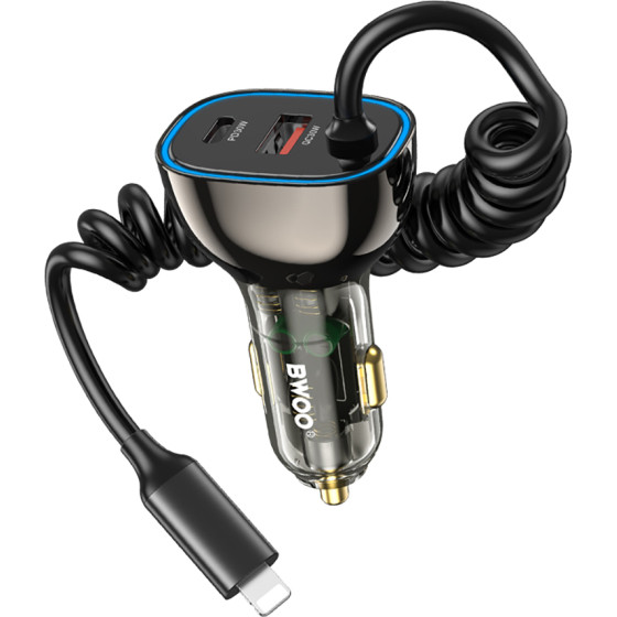 BWOO CC96L Pd Car Charger 1x USB-C - Lightning Port 30W gray