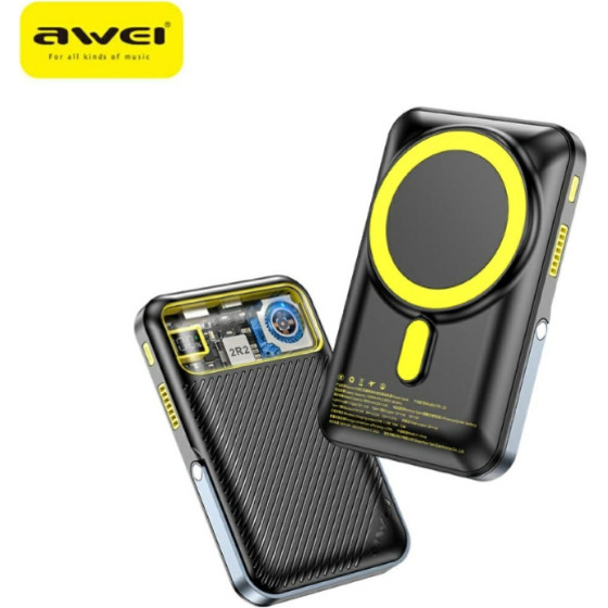 Awei Induction Powerbank 10000mAh Magsafe Black - (PA-10)