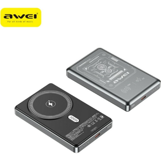 Awei Induction Powerbank 10000mAh Magsafe Grey - (PA-31)