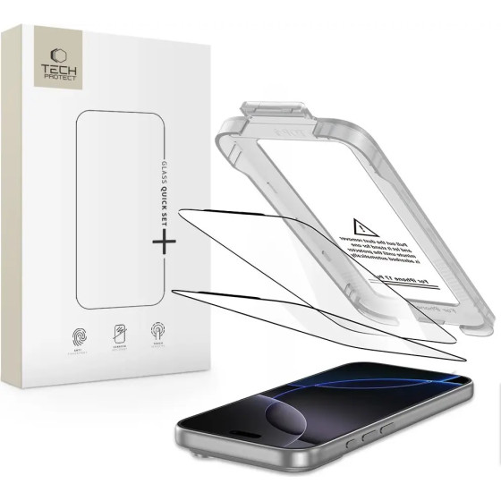 Tech-Protect Quick Set+ 2-Pack Tempered Glass For Iphone 17 Pro - Black - (28328-0)