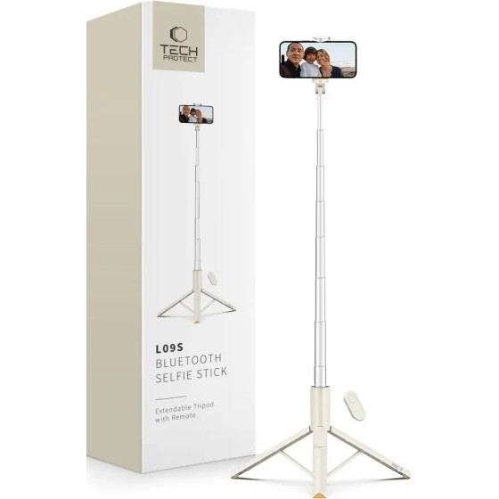 Tech-Protect Selfie Stick L09S With Tripod - Beige - (28615-0)