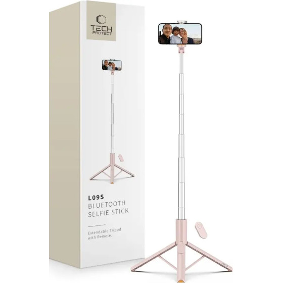 Tech-Protect Selfie Stick L09S With Tripod - Pink - (28617-0)