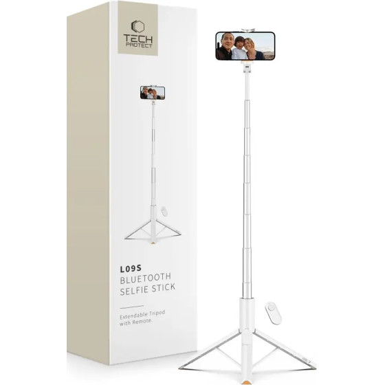 Tech-Protect Selfie Stick L09S With Tripod - White - (28616-0)