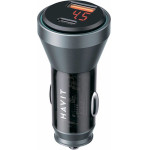 Havit - Car Charger (CC2017) - Type-C, USB, 45W, 3A, Visible Internal Structural Design - Black / Blue