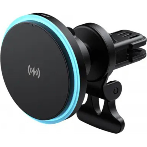 Havit - Car Holder With Wireless Charging (W3032) - With Blue Light, For Air Vent, 15W - Black