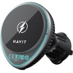 Havit - Car Holder With Wireless Charging (W3036) - With Cooler, For Air Vent, 15W - Black