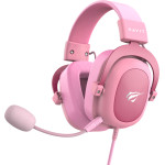 Havit - Gaming Headphones (H2002d) - Detachable Microphone, 53mm Speaker, Compatible With PS4/XBOX, Jack 3.5mm, 2m - Pink - (H2002d;PINK)