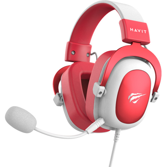 Havit - Gaming Headphones (H2002d) - Detachable Microphone, 53mm Speaker, Compatible With PS4/XBOX, Jack 3.5mm, 2m - Red - (H2002d;RED)