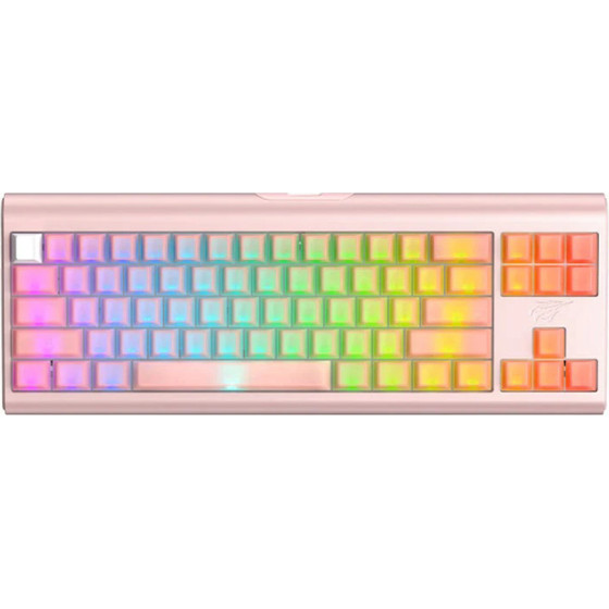 Havit - Gaming Keyboard (KB896L) - USB-C, With Rgb Lights, 71 Keys, 1.2m, 350mA, 5V - Pink - (KB896L;PINK)