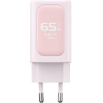 Havit - Wall Charger (UC260 EU) - 2x USB-C, USB, 65W - Pink