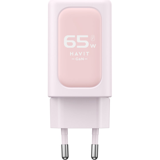 Havit - Wall Charger (UC260 EU) - 2x USB-C, USB, 65W - Pink