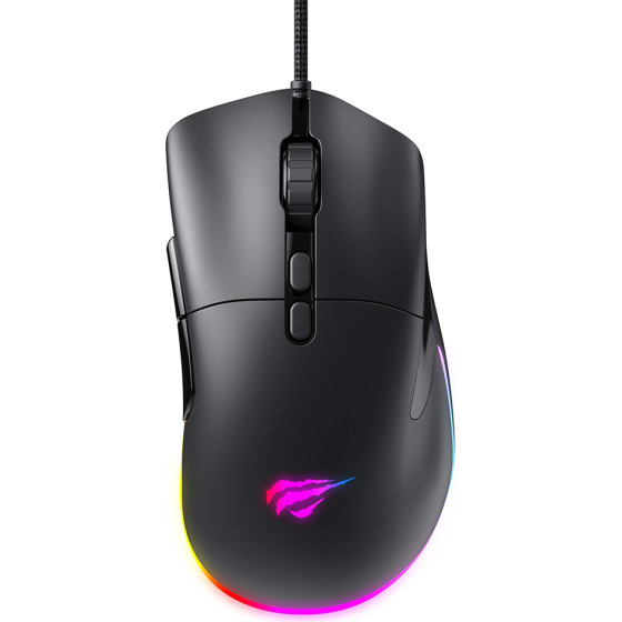 Havit - Wired Gaming Mouse (MS954) - 800/1600/2400/3200/6400/12000 DPI, 1.6m, 5V - Black