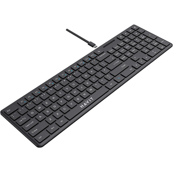 Havit - Wired Keyboard (KB252) - USB-C, 300mA, 1.5m, 5V - Black