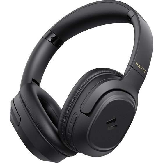 Havit - Wireless Headphones (H612BT) - On-ear, Bluetooth 5.4, Noise Cancelling, Foldable, 400mAh, Type-C - Black