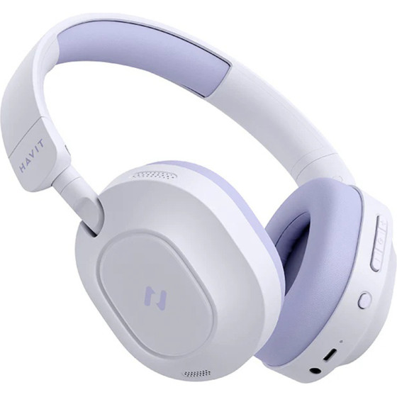 Havit - Wireless Headphones (H668BT) - Bluetooth 5.4, Noise Cancelling, Foldable, Multipoint, Hi-Res, 500mAh, Type-C - Purple