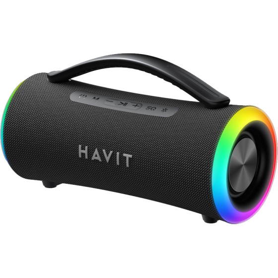 Havit - Wireless Speaker (SK834BT) - Type-C, Bluetooth 5.3, TWS, TF, FM, USB, Rgb Lights, IPX6, 4000mAh - Black