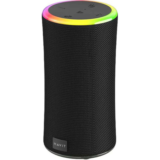 Havit - Wireless Speaker - Type-C, Bluetooth 5.3, TWS, TF, USB, Hands-Free Calls, Rgb Lights, IPX6, 4000mAh - Black - (SK833BT)