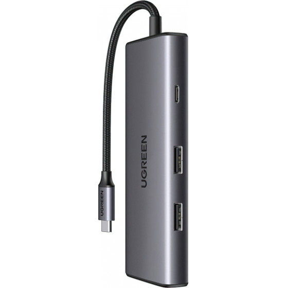 Ugreen USB-C Hub CM498 (15531), 2 x USB-A 3.2 - 2 x USB-C - 1 x Hdmi - 1 x Sd - 1 x microSD, Grey