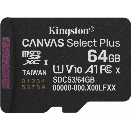 Kingston Memory Card Microsd Canvas Select Plus Class 10 - (SDCS3/64GBSP)
