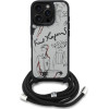 Karl Lagerfeld Case Crossbody Grained Pattern & Logo For Iphone 16 Pro Grey - (KLHCP16LPGGRMPCG)