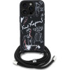 Karl Lagerfeld Case Crossbody Grained Pattern & Logo For Iphone 16 Pro Max Black - (KLHCP16XPGGRMPCK)