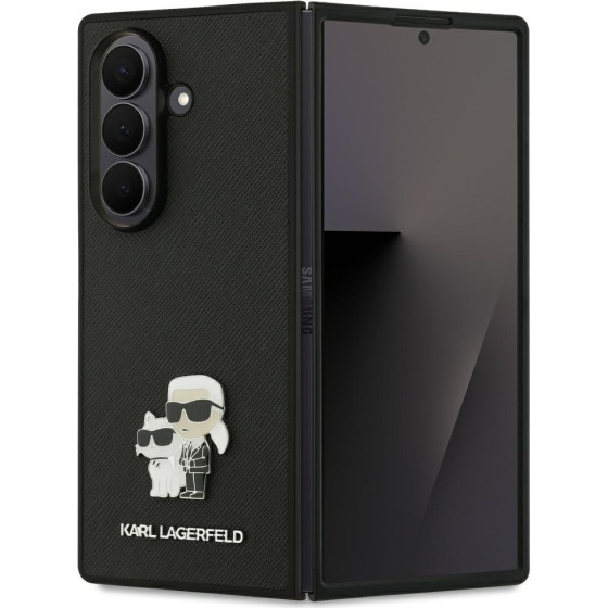 Karl Lagerfeld Case Saffiano Karl&Choupette Pin For Samsung Galaxy Z Fold7 Black - (KLHCZFD7SAPKCNPK)