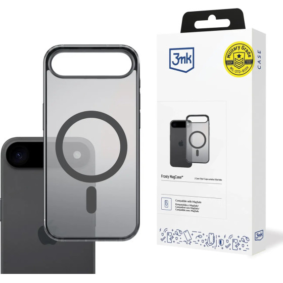 3MK Protection 3MK Frosty Magcase For Iphone 17 Air - Black - (W-3FrMaCaBl-AI17A-0)