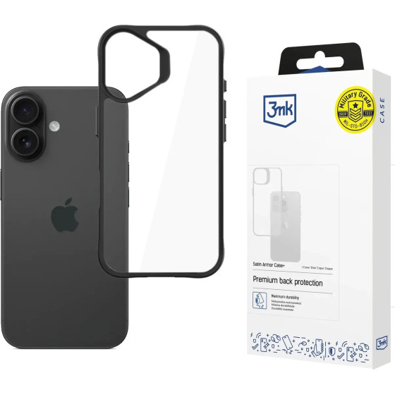 3MK Protection 3MK Satin Armor Case+ For Iphone 17 - Transparent Black - (W-3SArCaP-AIP17-0)