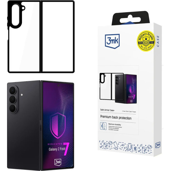 3MK Protection 3MK Satin Armor Case+ For Samsung Galaxy Z Fold 7 - Transparent Black - (W-3SArCaPO-SGZFd7-0)