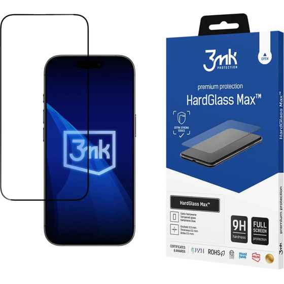 3MK Protection Reinforced Tempered Glass 3MK Hardglass Max Black For Iphone 17 Air - (W-3HGMxB-AI17A-0)