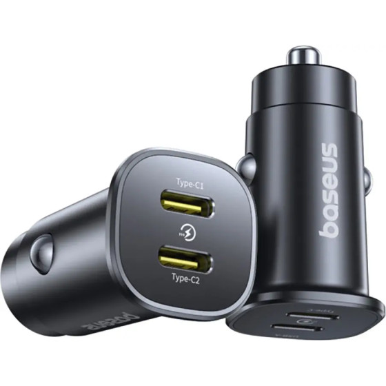 Baseus Gotrip 2 x USB-C 30W Car Charger - Black - (C00072300123-01)