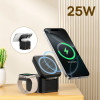 Baseus Magpro 3in1 25W Magsafe Compatible Inductive Charger For Phone And Smartwatch - Black - (P10264100123-01)