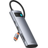 Baseus Metal Gleam 7in1 Hdmi 4K 60Hz USB-C Hub / 3x Usb 3.0 / USB-C Pd / Sd / Microsd - Gray - (B00030708811-01)