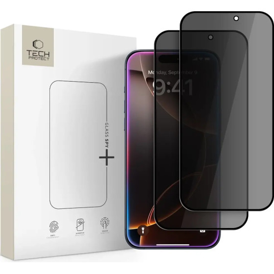 Tech-Protect Glass Spy+ 2-Pack Privacy Glass For Iphone 16 Pro / 17 / 17 Pro - (28323-0)