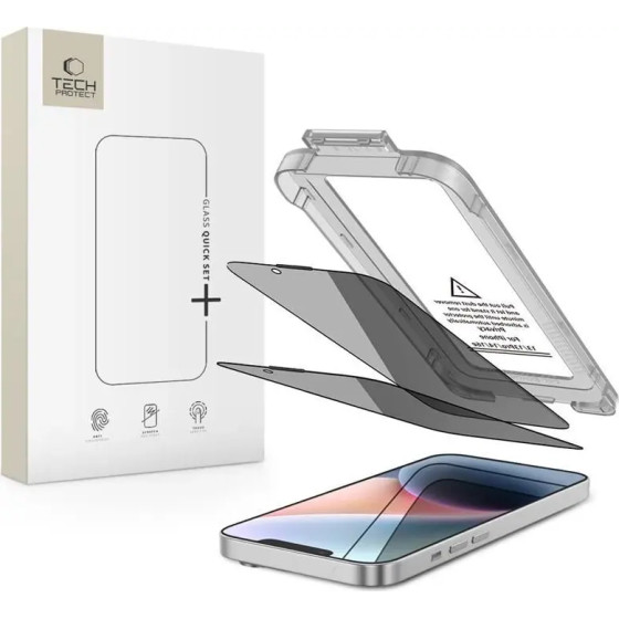 Tech-Protect Quick Set Spy+ Privacy Glass 2-Pack For Iphone 13 / 13 Pro / 14 / 16e - (28636-0)