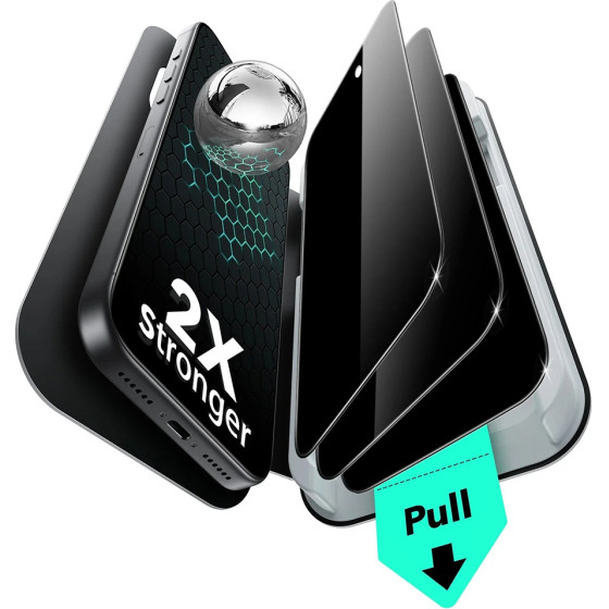 ESR - Privacy Tempered Glass Ultrafit (3 pack) - Iphone 17 Pro Max - Black