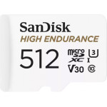 Sandisk Microsdxc Memory Card High Endurance With Adapter, 512Gb, Class 10 / UHS-1 U3 - (SDSQQNR-512G-GN6IA)