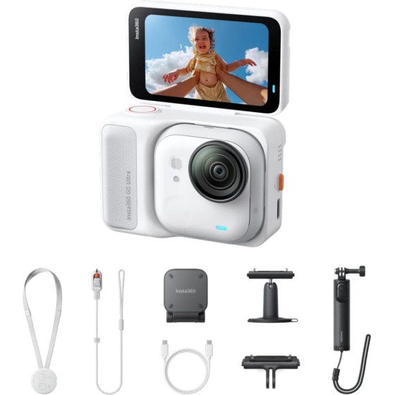 Insta360 Go Ultra Creator Bundle Arctic White - Mini 2-in-1 Tripod,Quick Release Mount, Pivot Mount - (CINSABEA/GOUltra05)