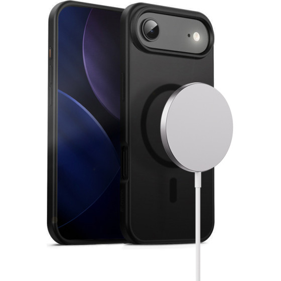 Crong Hybrid Frost Mag Cover - Case Magsafe Iphone 17 Air (black) - (CRGHFMIP1766ABLK)